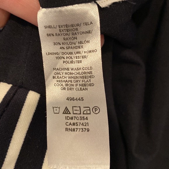 Ann Taylor navy striped jacket. MP. - Picture 6 of 6